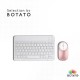 Mini Wireless Keyboard Rechargeable Bluetooth Keyboard with Mouse and Leather Pouch for Tablet/PC/Phone